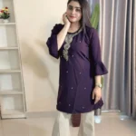 Purple Embroidered Kurta Set