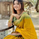 Graceful Charm in Mustard Yellow & Green Saree